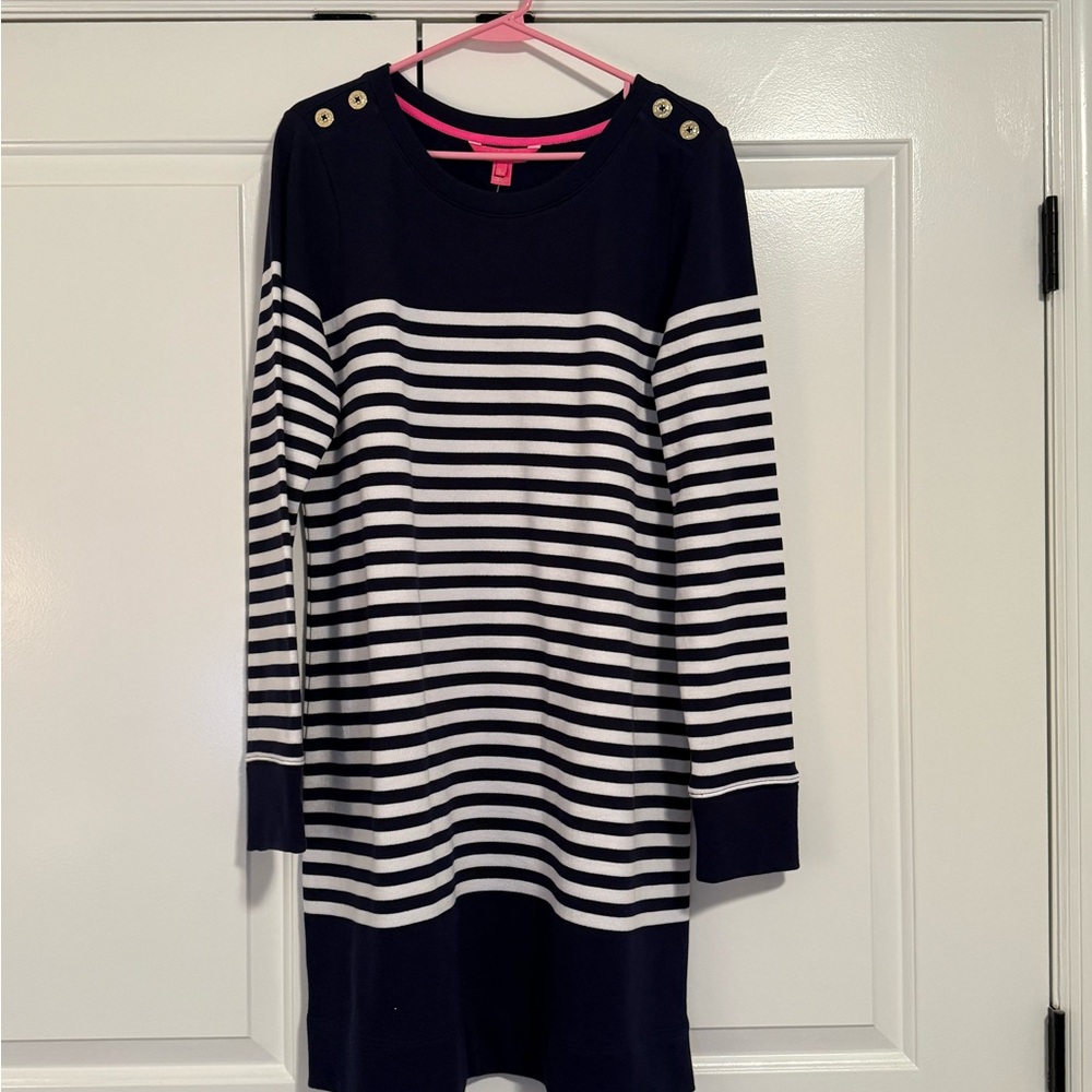 Lilly Pulitzer Navy and White Striped Dress